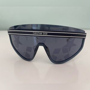 Christian Dior M2U Mask Sunglasses Shield Full Rim Blue Silver DIORCLUB M2U31B7